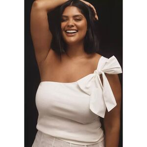 Sunday in Brooklyn‎ One-Shoulder
Bow Tank White Size Large NWT Anthropologie